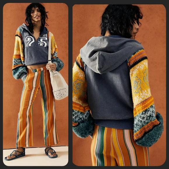 We The Free People MIXED TAPE media Hoodie Sweatshirt Sweater Sleeves Ruffgrrl - Picture 3 of 16